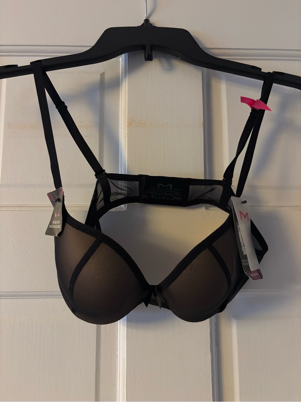 NWT Maidenform Black Mesh Push-Up Bra